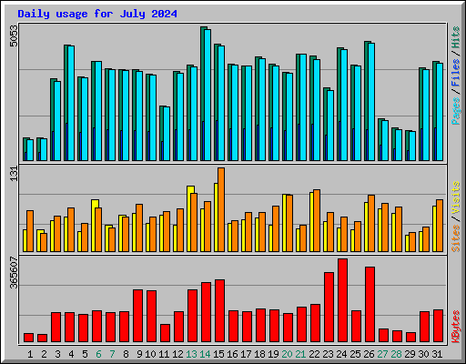 Daily usage for July 2024